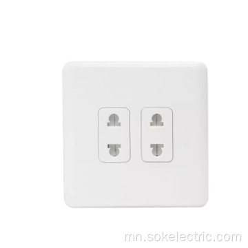 Цахилгаан гаралтын тасалгааны доторх 2Gang 2Pin Universal Outlets